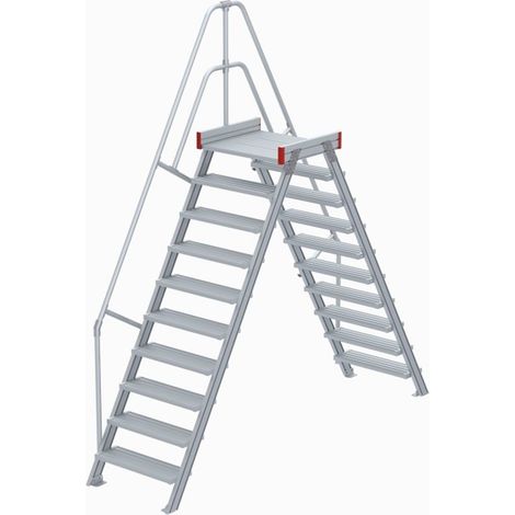 Euroline 512 Überstieg 60° 800mm Stufenbreite 2x10 Stufen Alu gerieft