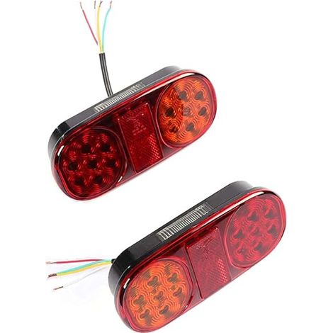 feux arrière LED pour remorque, 12 V, universels, étanches, clignotants avec plaque d'immatriculation, caravane/camion/feu arrière/bateau (1/5)