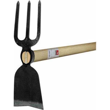 IDEAL-Gartenhacke mit Breitblatt, 3 Zinken, 135 cm Eschenstiel