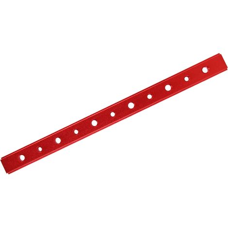 Gabarit de guidage à rainure en T pour scie circulaire en alliage d'aluminium, 300 mm, avec trou pour machine à graver et scie circulaire, rouge (1/5)