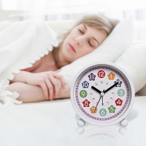 Réveil pour enfants, réveil analogique, sans tic-tac, réveil pour étudier, réveil à quartz pour enfants, convient aux adolescents. (1/2)
