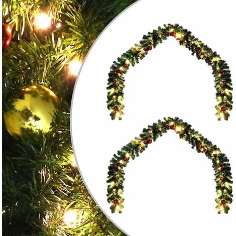 Weihnachtsgirlande mit 600 LEDs 2 pcs Grün PVC