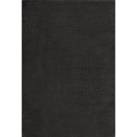 Tapis salon et chambre 60x110 gris foncé rectangle tissé motif uni NOSSA