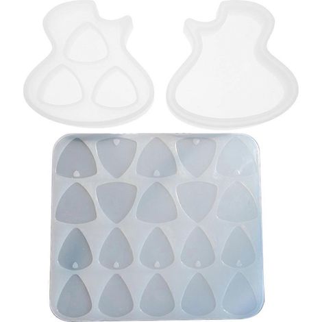 Set Silikonform für Gitarrenplektren zum Selbermachen – Plektrumbox-Form-15x13cm-White (1/4)