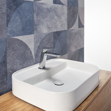Lavabo da Appoggio a Bacinella 55x45 Cm Bianco Design Moderno (1/5)
