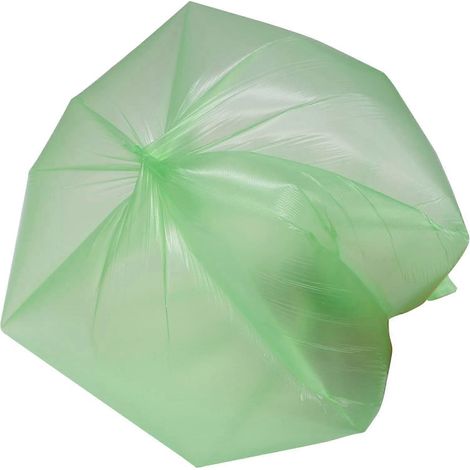 100 sacs poubelle de cuisine de 4 gallons (45 x 60 cm) avec poignées pour salle de bain, maison et bureau (100 sacs verts 45 x 60 cm) (1/5)