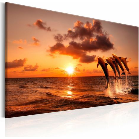 Tableau la danse des dauphins - 120 x 80 cm (1/4)