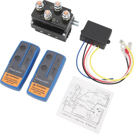 Télécommande sans fil pour treuil 500A Relais Contacteur Solénoïde 12V DC pour treuil ATV UTV 8000-12000lbs (1/5)