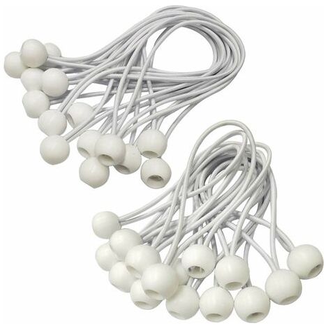 Tendeur Elastique,Sandow Elastique,30 Pièces Tendeur Bache pour Bannière, Bâche, Pavillon,Tente,Rideaux Harnais D’extension,Support de Bâche (Blanc-150mm)