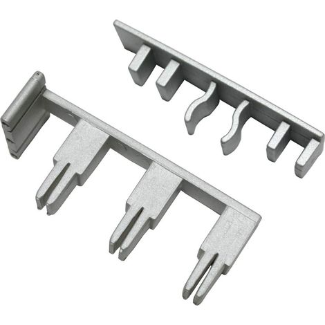 Embout avec Encoche pour Rail à 3 Voies, Paquets de 2, Série Atlanta, Plastique, Argenté (1/3)