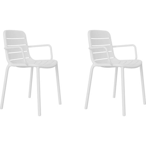 Set 2 sillas con brazos interior, exterior blanco GINA Resol