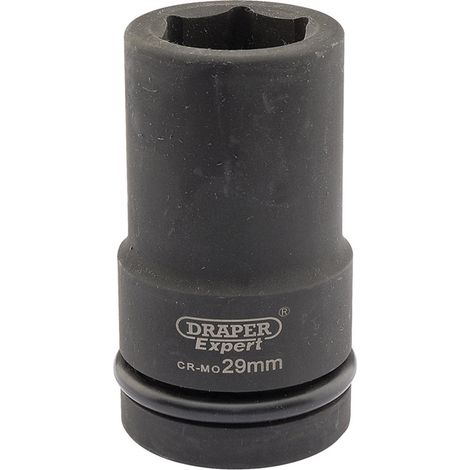 Draper Expert HI-TORQ® 29mm 1" Square Drive Deep Impact Socket – 6 Point, Heavy-Duty, Metric Deep Socket for High Torque Applications (1/5)