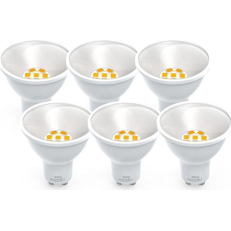 Lot de 6 LED GU10 Ampoules, blanc chaud 850 lumens GU10 5W, angle de faisceau 3000K ampoule réflecteur 120° spots LED, non dimmable (1/5)