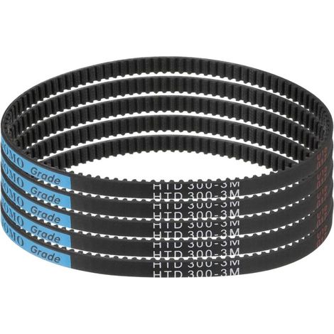 5pcs HTD-3M Courroie de Distribution en Caoutchouc 100 Dents. 300mm Longueur de Pas x 6mm Largeur x 2.4mm Hauteur. Courroie de Poulie en Boucle Fermée (1/5)