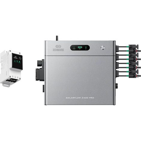 Zendure SolarFlow 2400 Pro - Batterie Solaire 2400W AC, PV 4800W, 2.4-16.8kWh, Plug & Play, IP65, Tesla/Pompes à Chaleur. avec Compteur intelligent 3CT