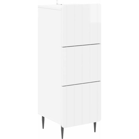 Schubladenschrank Hochglanz Weiß 33 x 34,5 x 92 cm vidaXL