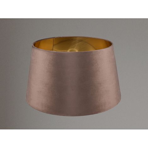 Samt Lampenschirm NELDE Braun / Gold für E27 Stehleuchten Gestelle, Ø 50cm groß (1/5)