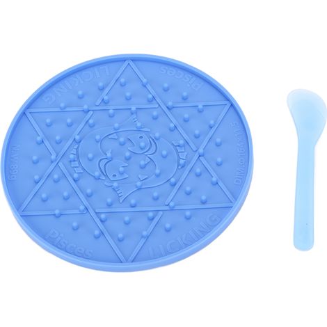 Bac à lécher en silicone pour chien, sûr, doux et facile à nettoyer. Couleur : Bleu Poissons. (1/5)