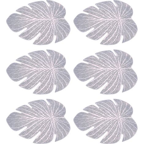 Napperons de Table à manger en PVC en forme de feuille, 2 pièces, 36.5x45.5cm (1/5)