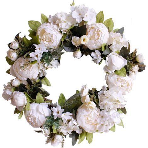 Couronne de porte, couronne de pivoines artificielles - quatre saisons à venir-AquaForge (1/4)