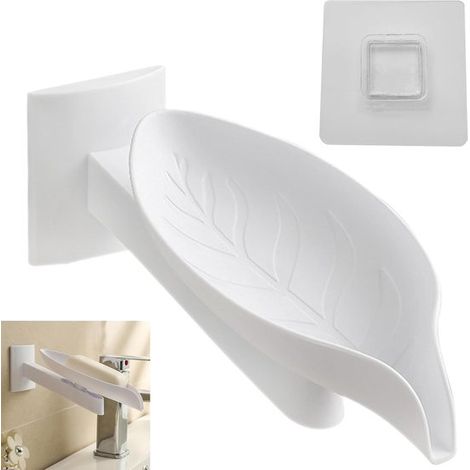 Portasapone da bagno con scolapiatti - 1 pezzo, bianco, portasapone angolato, adatto per bagni, docce, cucine e altri ambienti con lavabo. (1/5)