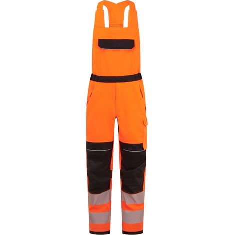 Costa con bretelle Pw3 Modaflame Hvo Fr - Taglia Xxl - Arancione/nero - Portwest