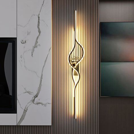 Applique murale LED moderne en spirale de 60 cm, tube en aluminium, idéale pour une table de chevet, un couloir ou pour créer une lumière chaude. (1/5)