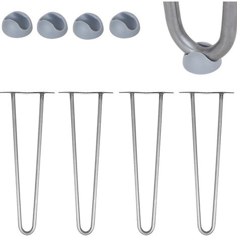 pieds de table 4 pcs. set Pieds en épingle à cheveux pieds en épingle à cheveux cadre de table chemins de table pieds table à manger Pieds de table en épingle à cheveux 2 montants acier - 41 cm (1/5)