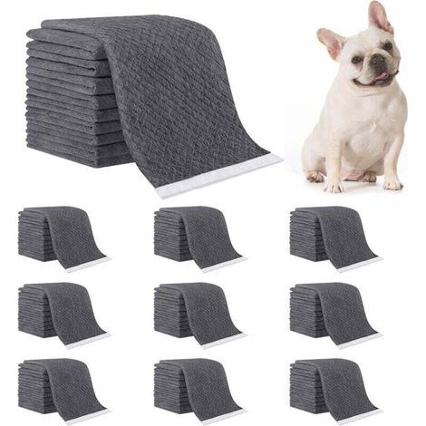50 pièces Tapis éducateur pour chien, Tapis de dressage pour chien et chiot Tapis de dressage imperméable pour chien – Gris, 45 x 60 cm (1/4)