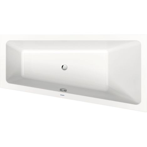 Duravit – Baignoire d'angle encastrée trapézoïdale 1600x850mm – Acrylique sanitaire – 1 pente de dos – Écoulement central – Volume utile 140L (1/3)