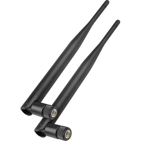 Kit di due antenne Wi-Fi dual-band da 5 dBi - 2,4 GHz e 5,8 GHz RP-SMA - Alto guadagno, adatte per router e access point