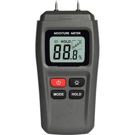 Humidimètre MT-10 EMT01 Bois Humidimètre Bois Humidité Testeur Hygromètre Bois Détecteur D'humidité Arbre Densité Numérique Testeur Gris(MT15 Backlight) (1/5)