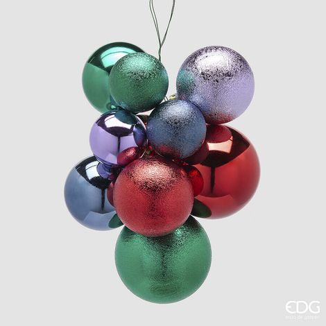 EDG Enzo De Gasperi Addobbo di Natale Grappolo 10 Pz Groove Mix - Modello 1 (1/2)