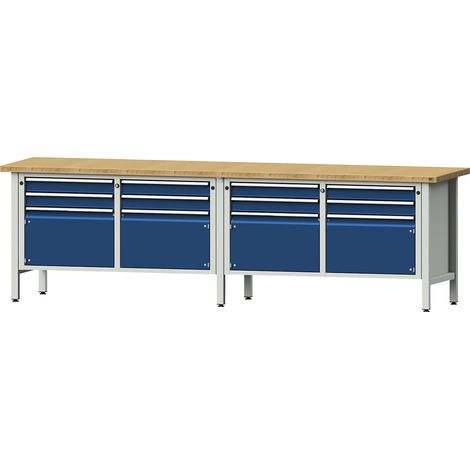 ANKE, Établi de largeur 2800 mm, sur piétement, 4 portes, 8 (1/5)
