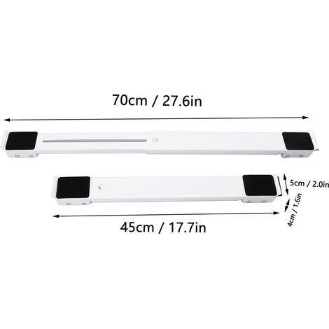 Ortviai Support Mobile Rétractable pour Appareils Électroménagers – Charge Max. 300 kg, Roulettes Doubles (24), Barre de Levage, Blanc (1/4)