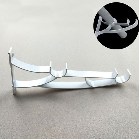 Support de tringle à rideaux incurvée, style minimaliste moderne, à fixation latérale, pour tringle romaine ou étagère. (1/5)