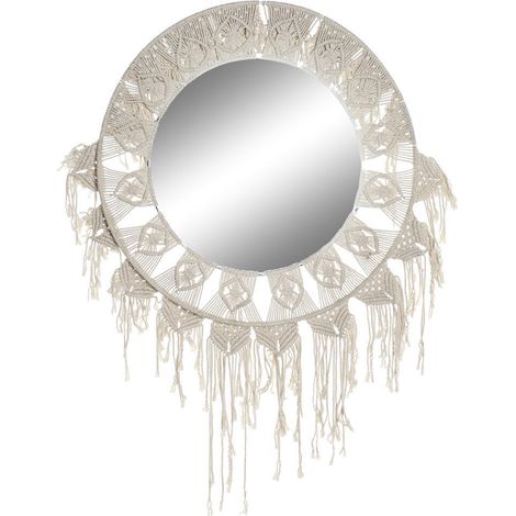 Espejo Algodon 75X2X75 Macrame Blanco (1/4)