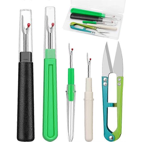 Découseurs de couture, 2 grands et 2 petits outils, découseur avec ciseaux à fil pour la couture et les loisirs créatifs (1/5)
