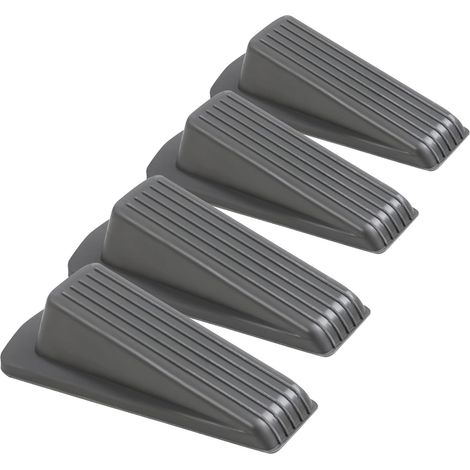 4 Pack Door Stoppers for Bottom of Door, Gray 4.8x2.2x1.3in Door Stops, Rubber Door Stopper Wedge, Sturdy Stackable Door Stops for Floor (1/5)