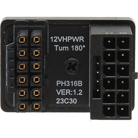 Adattatore PCIe 5.0 HPWR da 16 pin maschio a 16 pin femmina con angolo di 180 gradi per computer desktop.