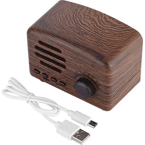 Tragbarer Retro-Bluetooth-Lautsprecher mit FM-Radio, Stereo-Bass, Mikrofon, USB- und Speicherkartenunterstützung (1/5)