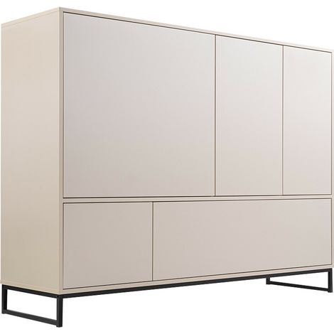 Estantería Calcalo 106, Beige, Con puertas, Cerrable, Aglomerado laminado, Número de puertas: 0, Número de cajones: 0, 121x160x45cm