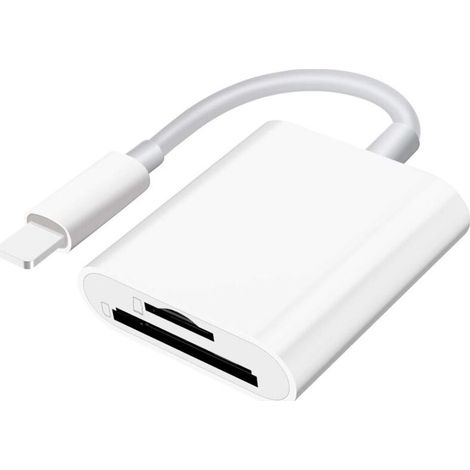 Lecteur de Carte SD/Micro SD pour Phone/Pad/Appareil Photo-Double Emplacement pour Carte SD et TF-Lecteur de Carte mémoire Portable (1/4)