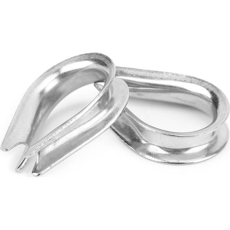 50pcs colliers en U M4 inox 304, pinces à câble avec anneau cœur protecteur, kit universel de serrage pour corde métallique (1/5)