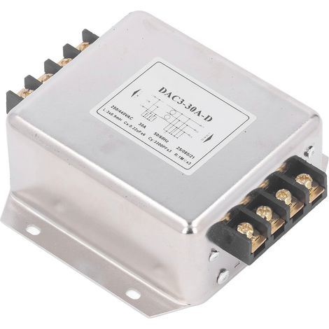 Bloc de bornes de filtrage EMI triphasé 3 fils, suppression des parasites secteur AC250V-440V 50/60Hz (1/5)