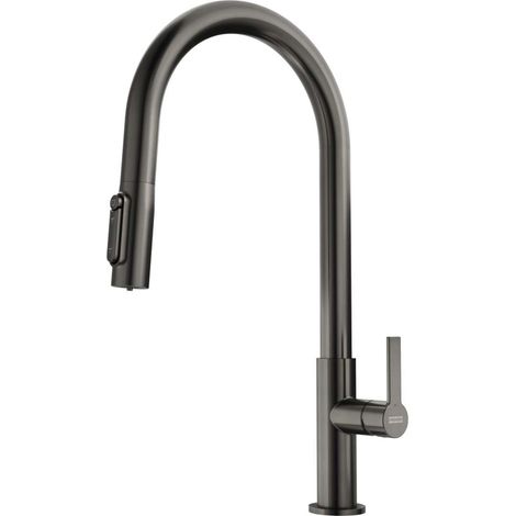 Franke Maris - Mitigeur d'évier FG 3660.903 avec fonction de filtration et douchette extractible, anthracite 120.0736.603 (1/3)