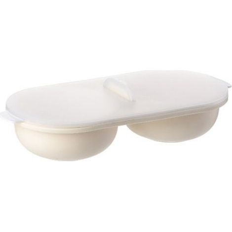 Cuiseur À Œufs - Micro-ondes - Cuisson Vapeur Et À La Coque - Double Compartiment Avec Panier Égouttoir - 2 Pièces (1/4)
