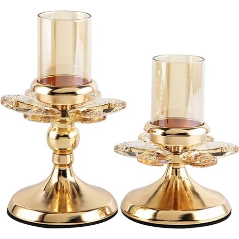 Bougeoirs Verre Rétro Porte Bougies Simples Décorations pour (1/5)