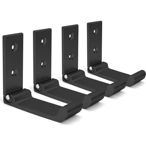 Patère - Marque Inconnue - Support Casque Mural - Aluminium - Pliable - 4 PCS (1/4)