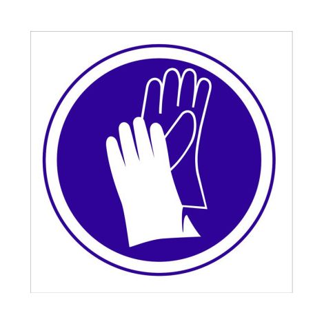 Señal de obligación de pictograma Obligatorio guantes                                                   Adhesivo       105X105 mm (1/2)